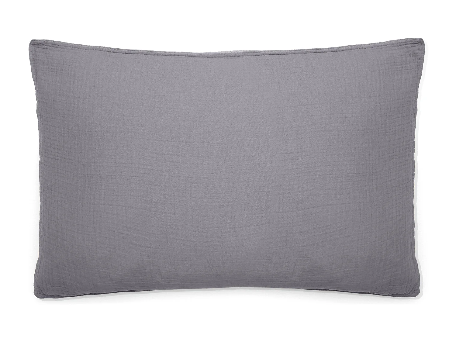 Taie d'oreiller 50x70 cm mousseline de coton MILOS gris cendre