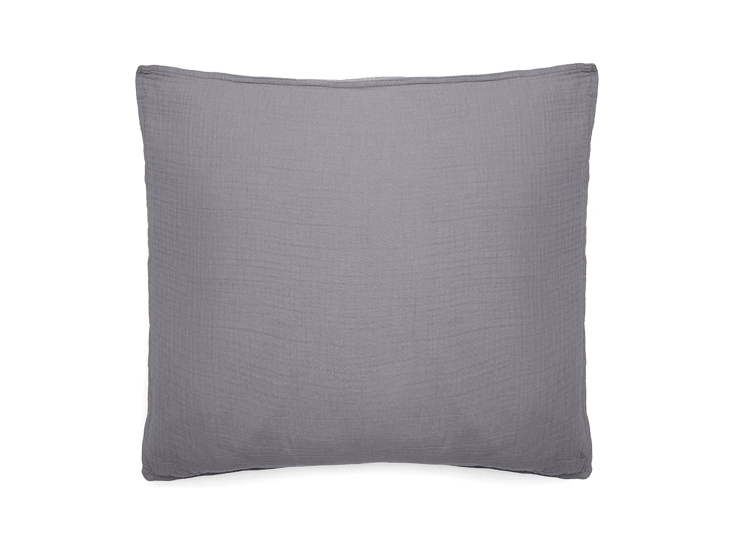 Taie d'oreiller 65x65 cm mousseline de coton MILOS gris cendre