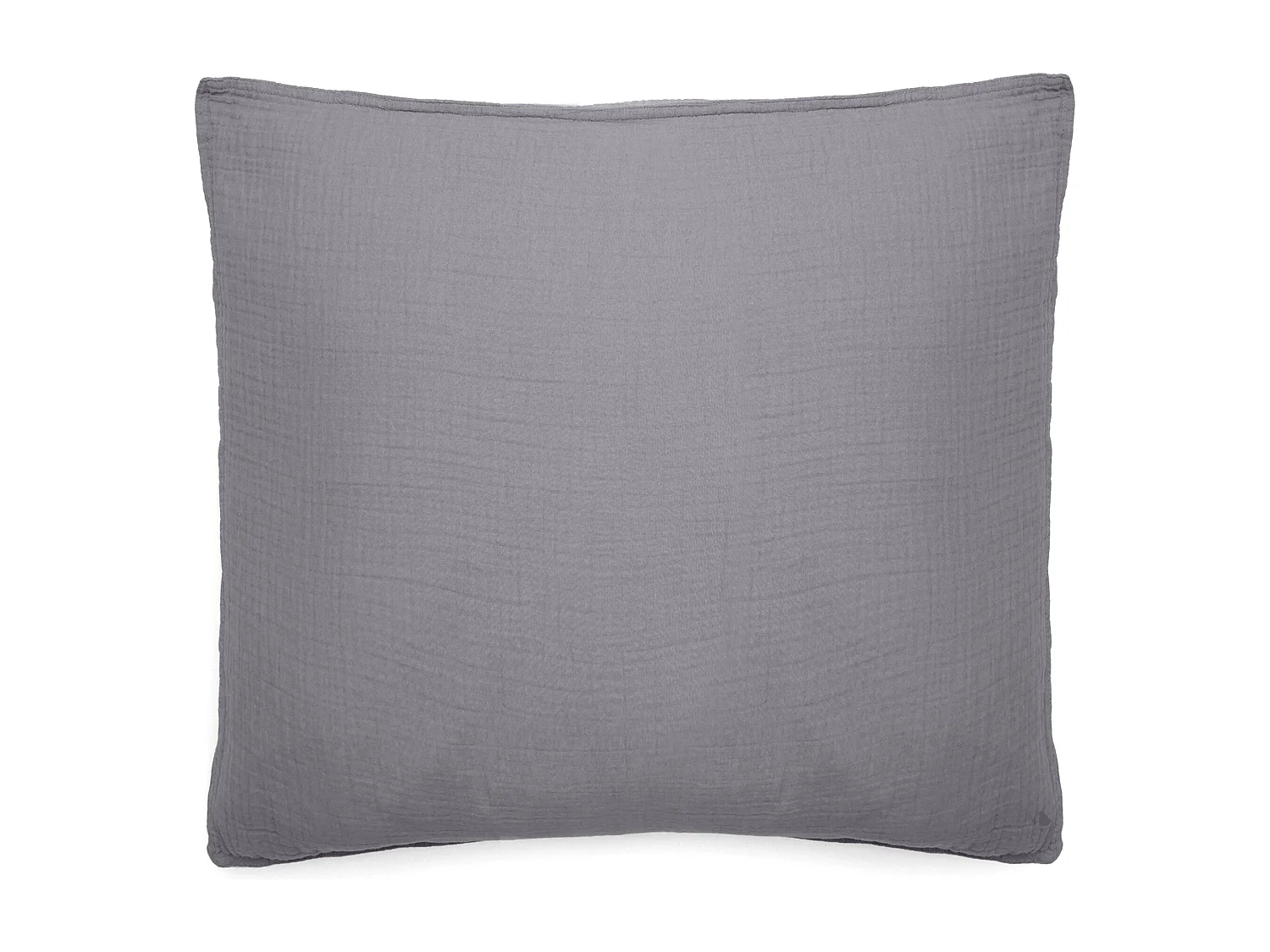 Taie d'oreiller 65x65 cm mousseline de coton MILOS gris cendre