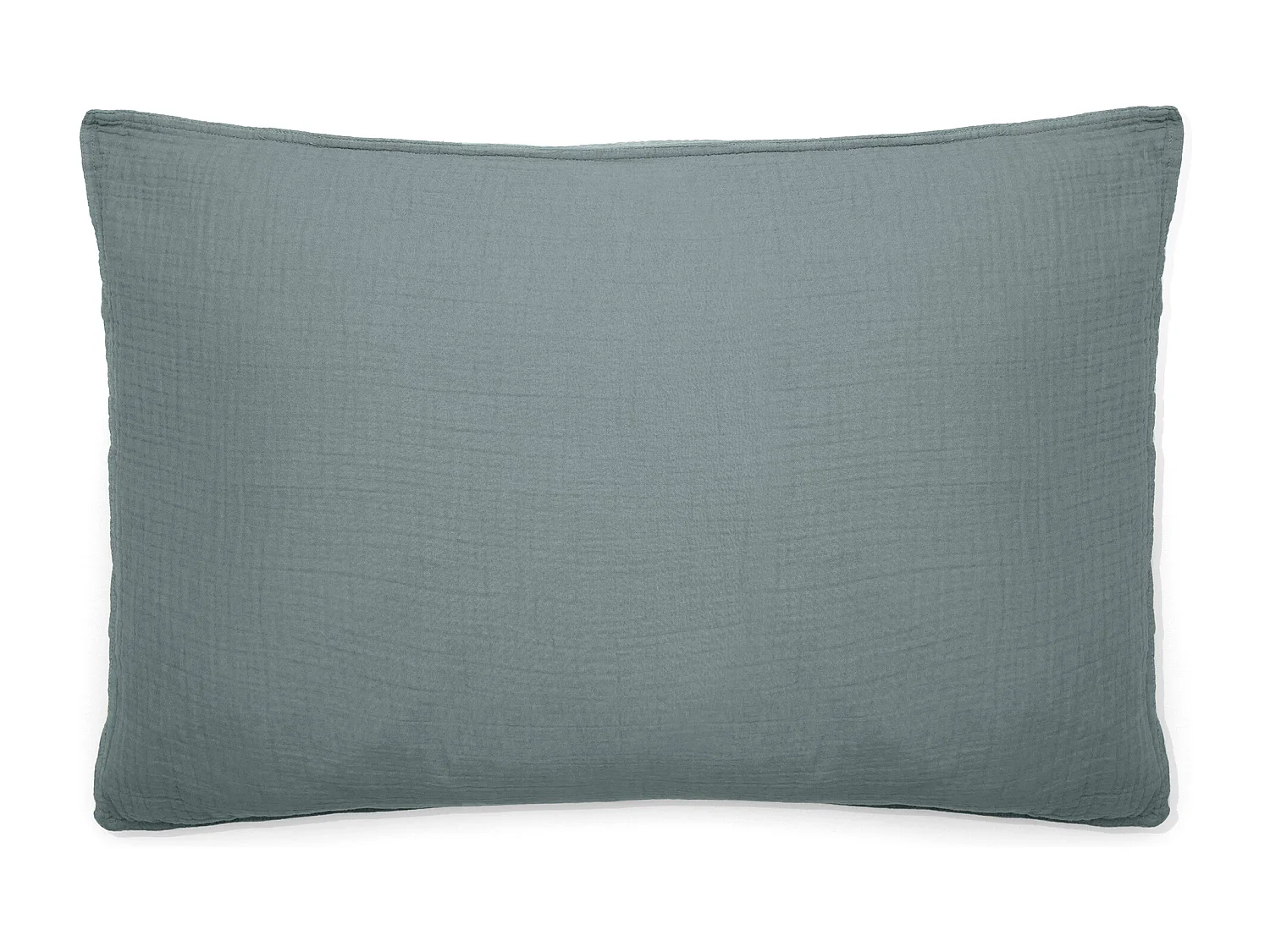 Taie d'oreiller 50x70 cm mousseline de coton MILOS vert lichen