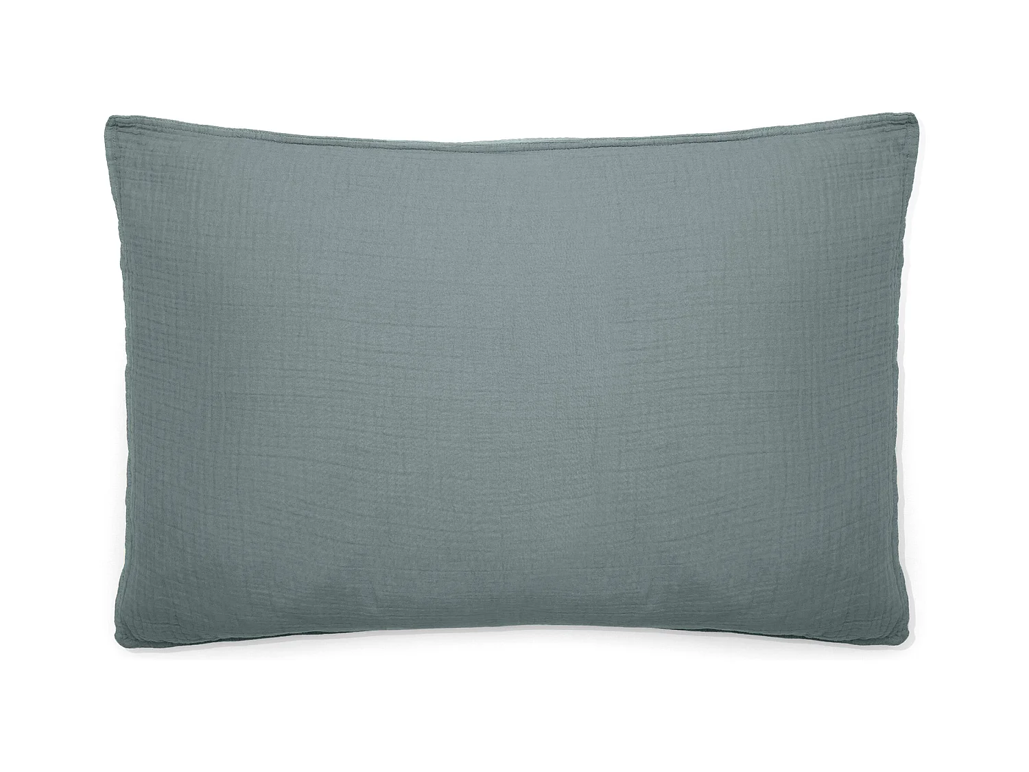 Taie d'oreiller 50x70 cm mousseline de coton MILOS vert lichen