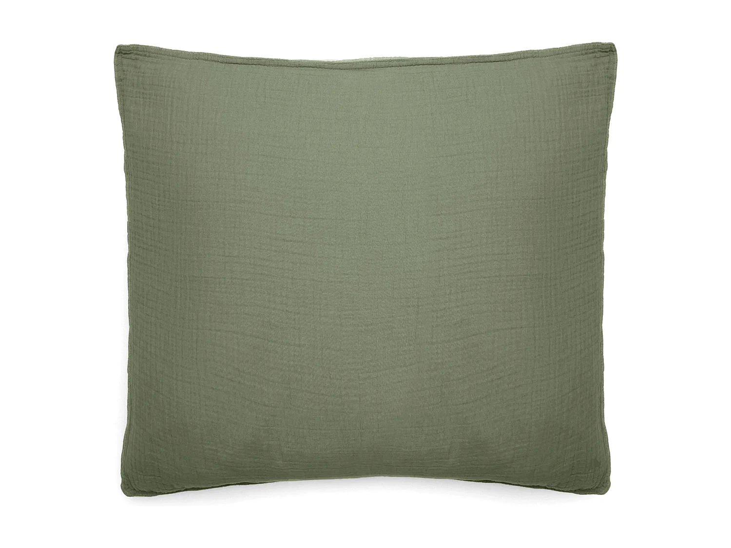 Taie d'oreiller 65x65 cm mousseline de coton MILOS vert mousse