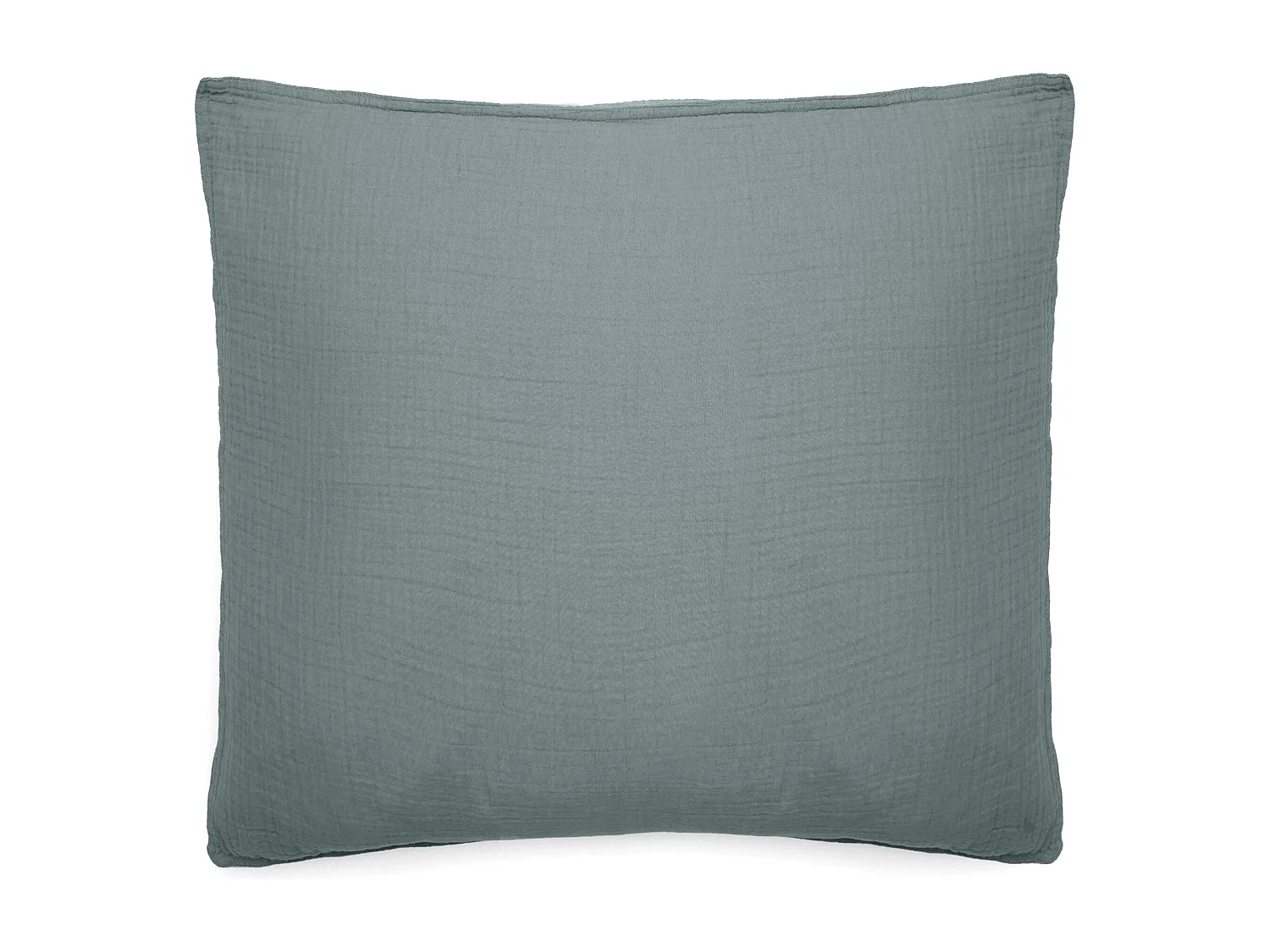 Taie d'oreiller 65x65 cm mousseline de coton MILOS vert lichen