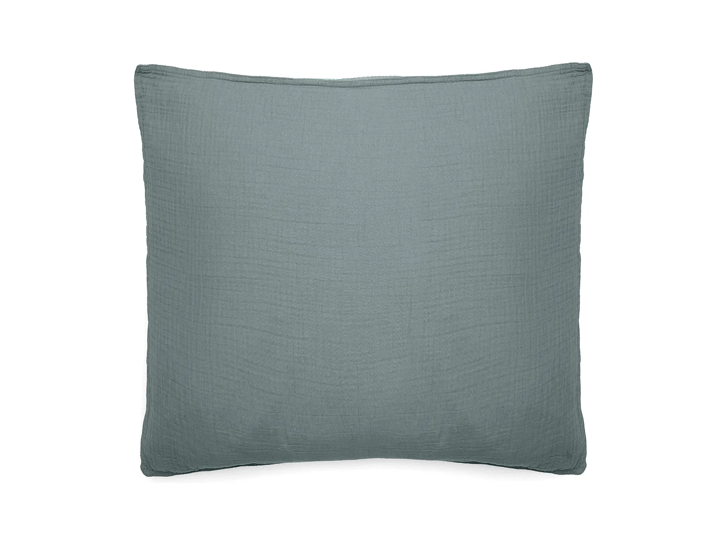 Taie d'oreiller 65x65 cm mousseline de coton MILOS vert lichen