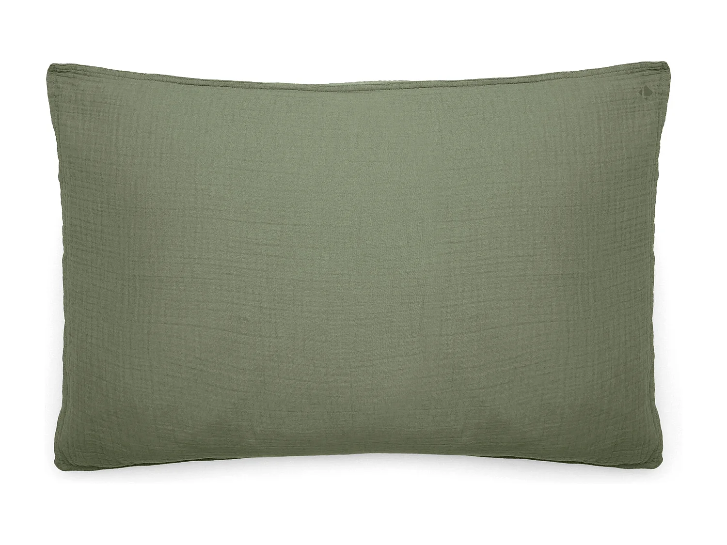 Taie d'oreiller 50x70 cm mousseline de coton MILOS vert mousse