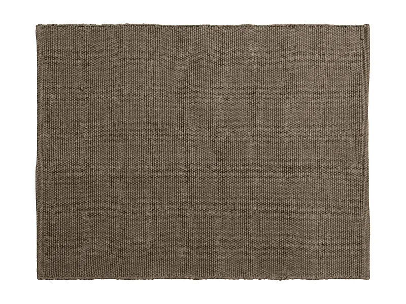 Tapis rectangulaire 130x170 cm pur coton MOOREA marron tabac