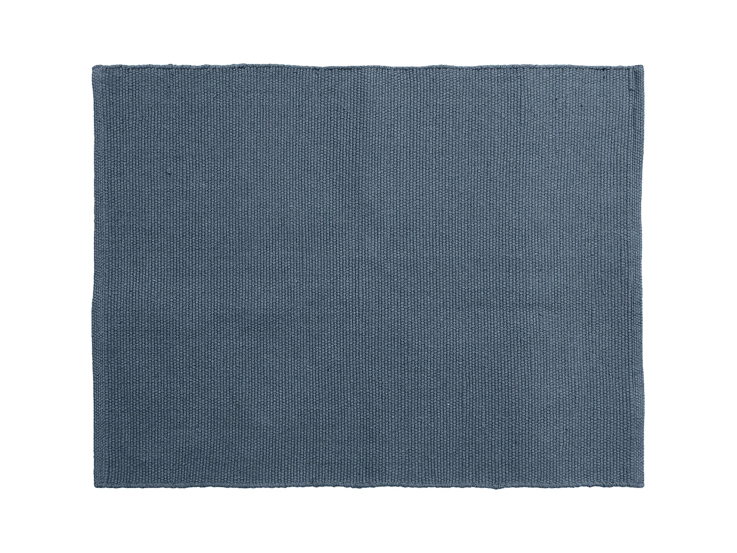 Tapis rectangulaire 130x170 cm pur coton MOOREA bleu ardoise