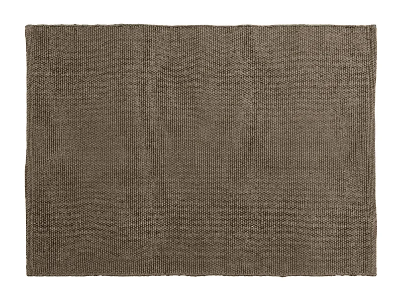 Tapis rectangulaire 170x240 cm pur coton MOOREA marron tabac