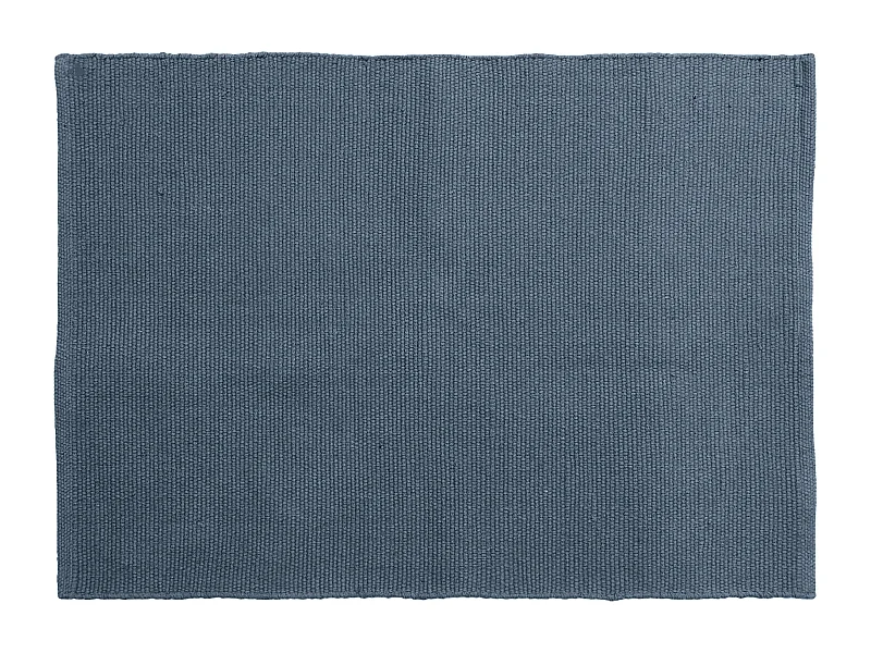 Tapis rectangulaire 170x240 cm pur coton MOOREA bleu ardoise