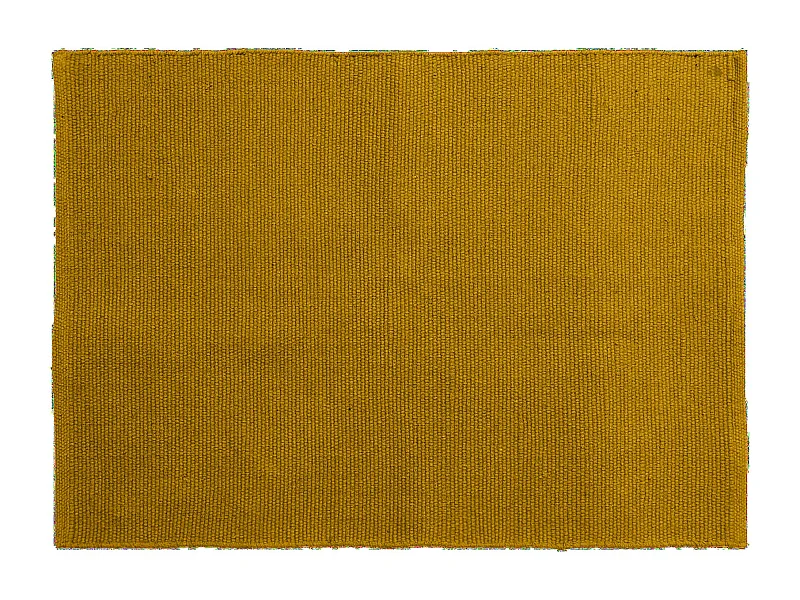 Tapis rectangulaire 170x240 cm pur coton collection MOOREA jaune gold