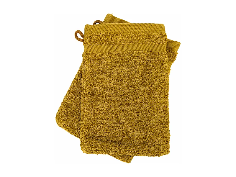 Lot de 2 gants de toilette 16x21 cm EFFICIENCE PURE mimbre