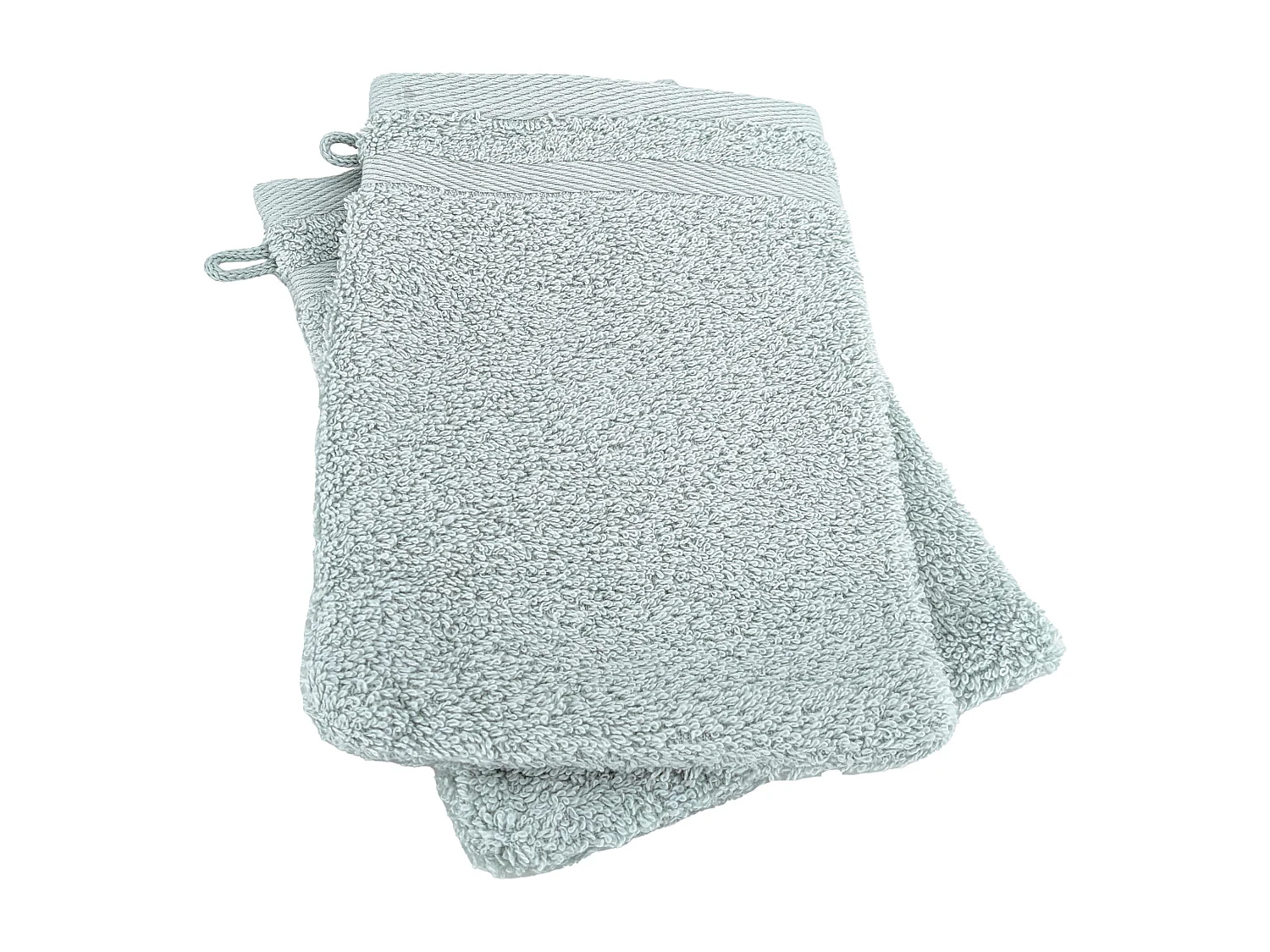 Lot de 2 gants de toilette 16x21 cm EFFICIENCE PURE vert Eden