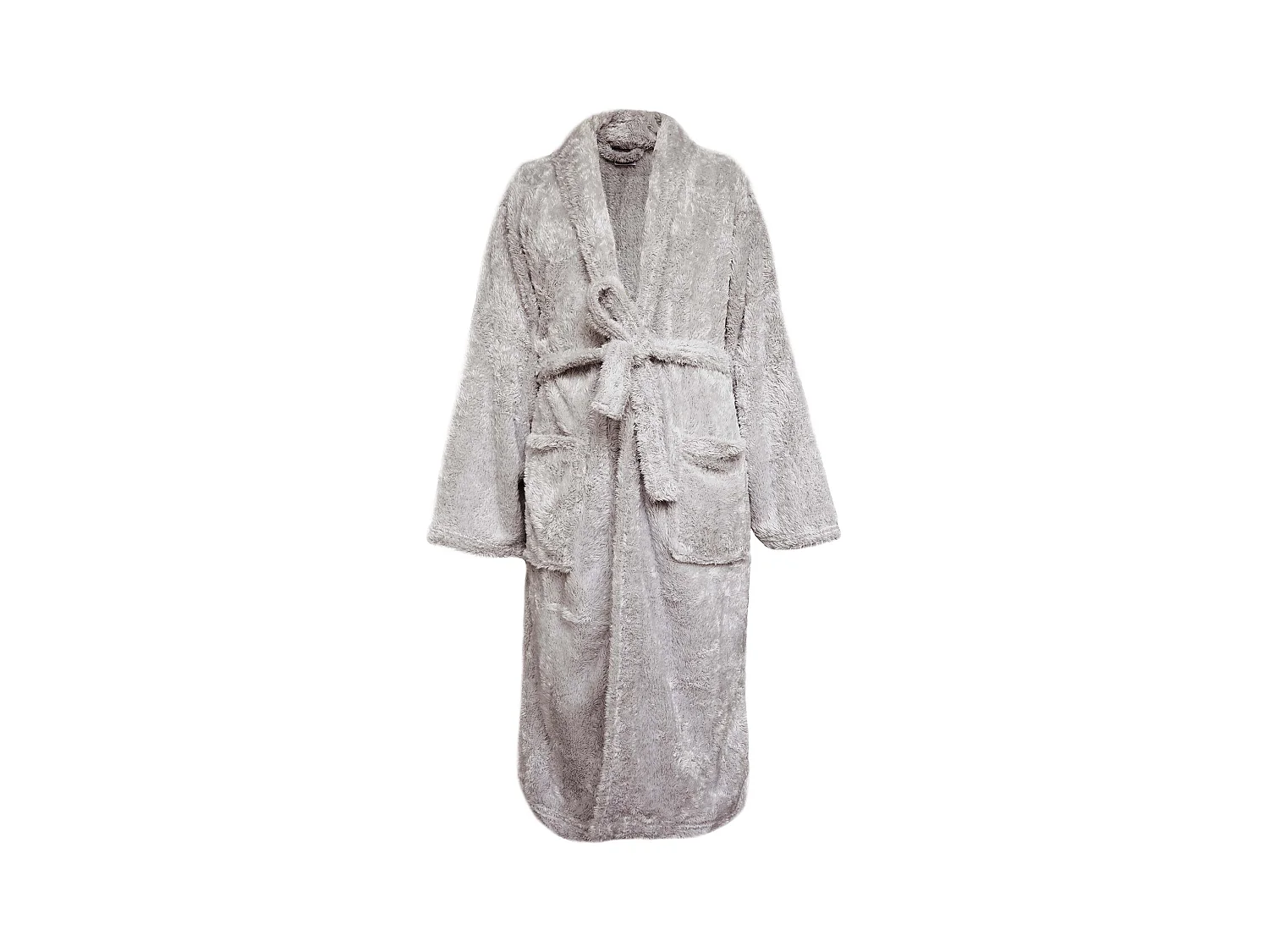 Peignoir col châle adulte HIGHLAND fausse fourrure polyester taille L gris husky