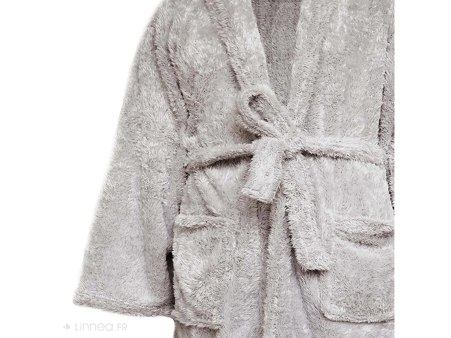 Peignoir col châle adulte HIGHLAND fausse fourrure polyester taille XXL gris husky