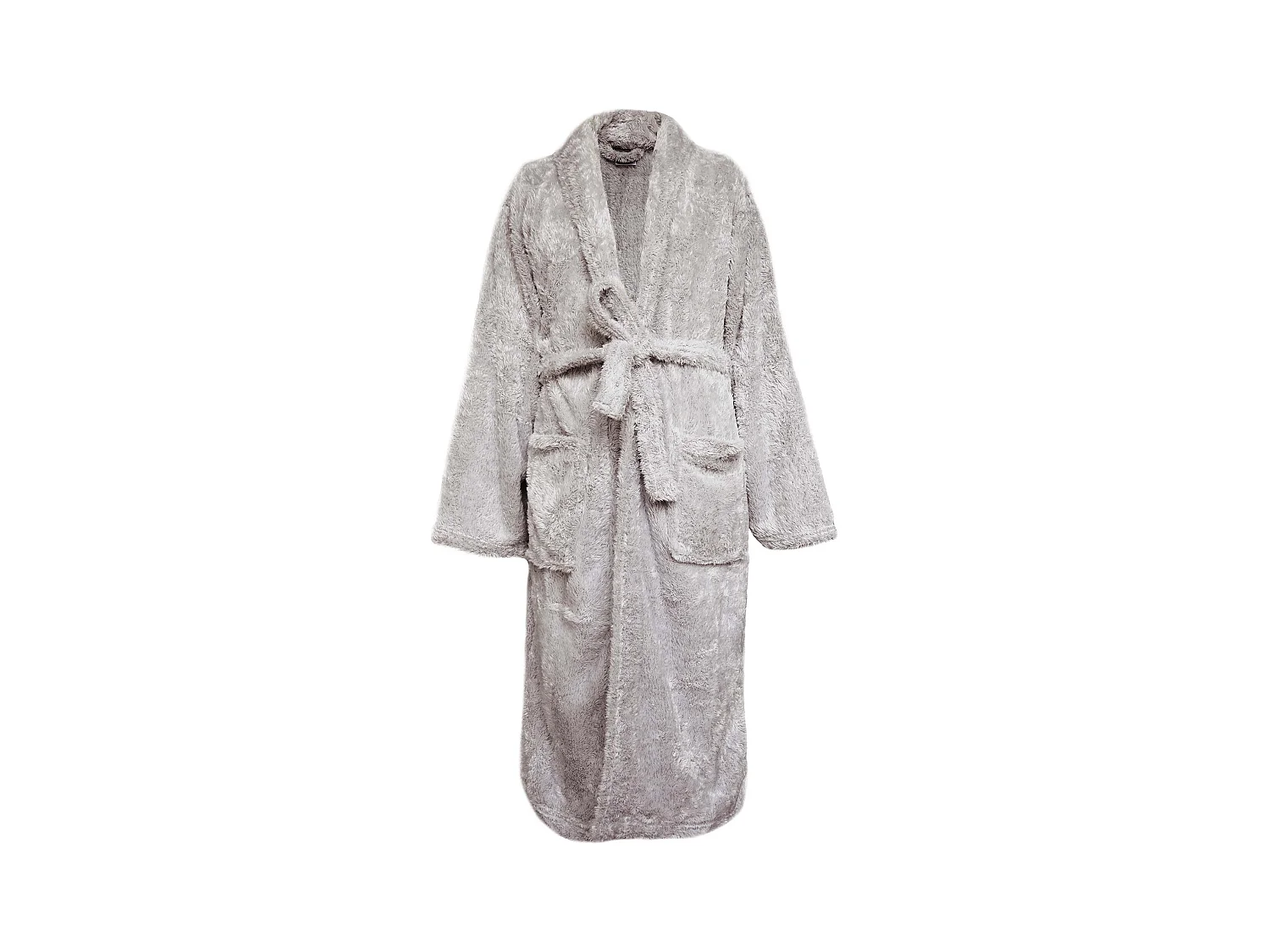 Peignoir col châle adulte HIGHLAND fausse fourrure polyester taille S gris husky