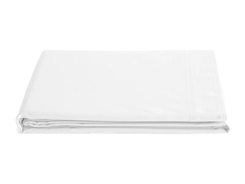 Drap plat 270x300 cm percale de coton MANOIR blanc Neige