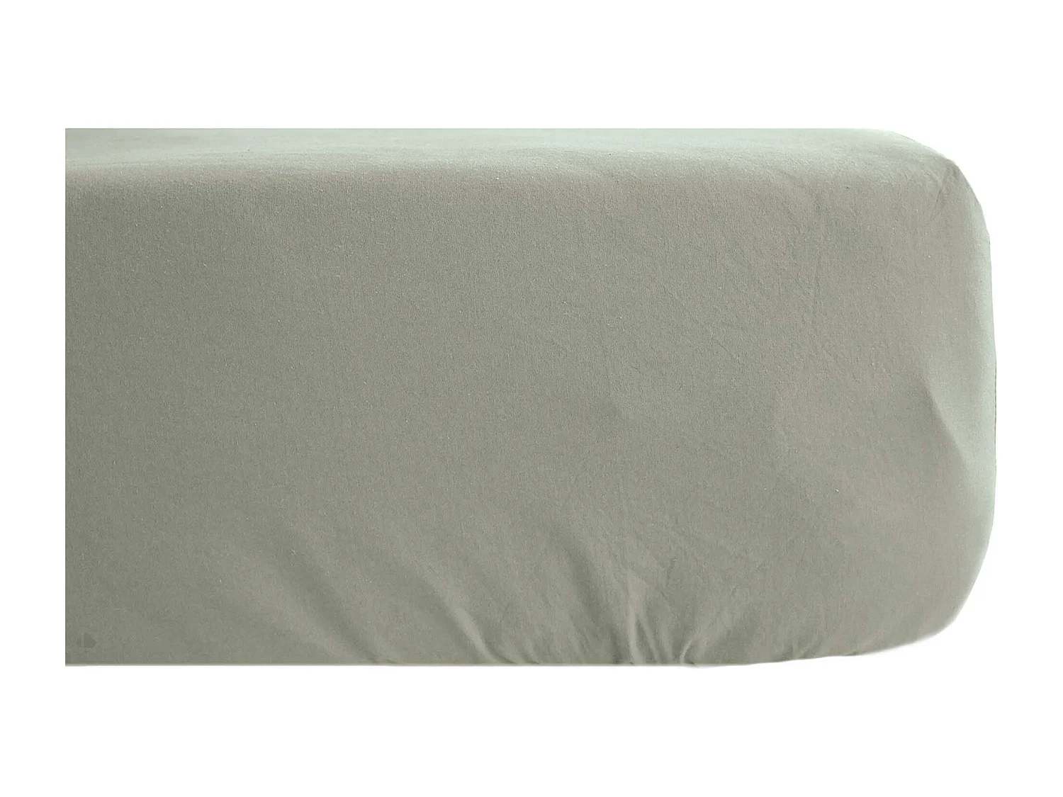 Drap housse PALACE pur coton lavé 90x190 cm bonnet 30 cm uni vert laurier