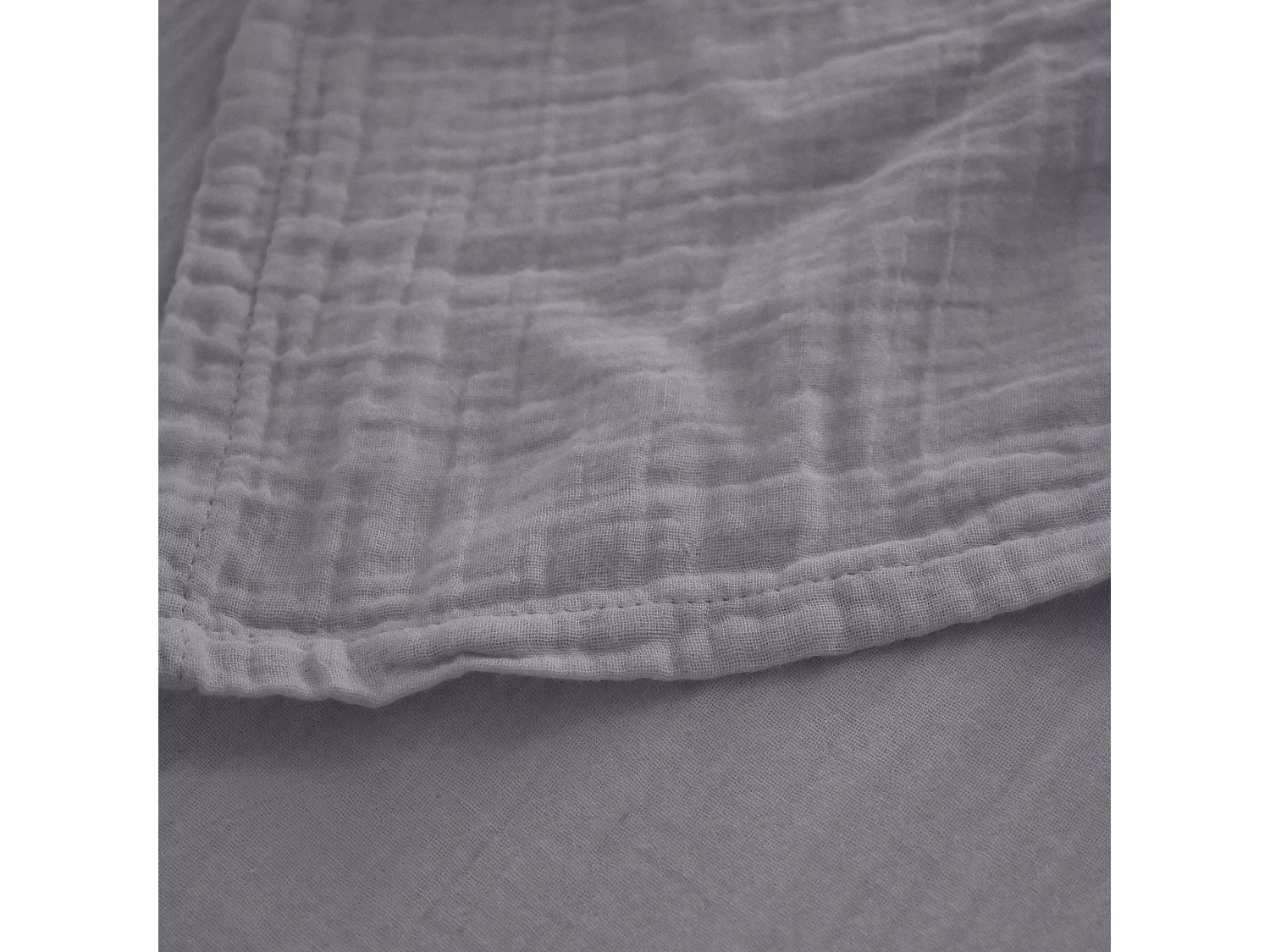 Drap housse MILOS mousseline de coton 180x200 cm bonnet 30 cm uni gris cendre