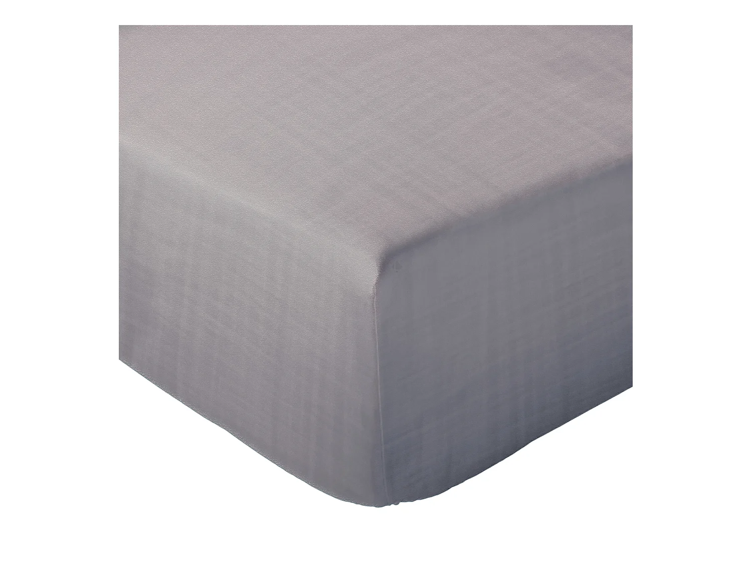 Drap housse 180x200x30 cm mousseline de coton MILOS gris cendre