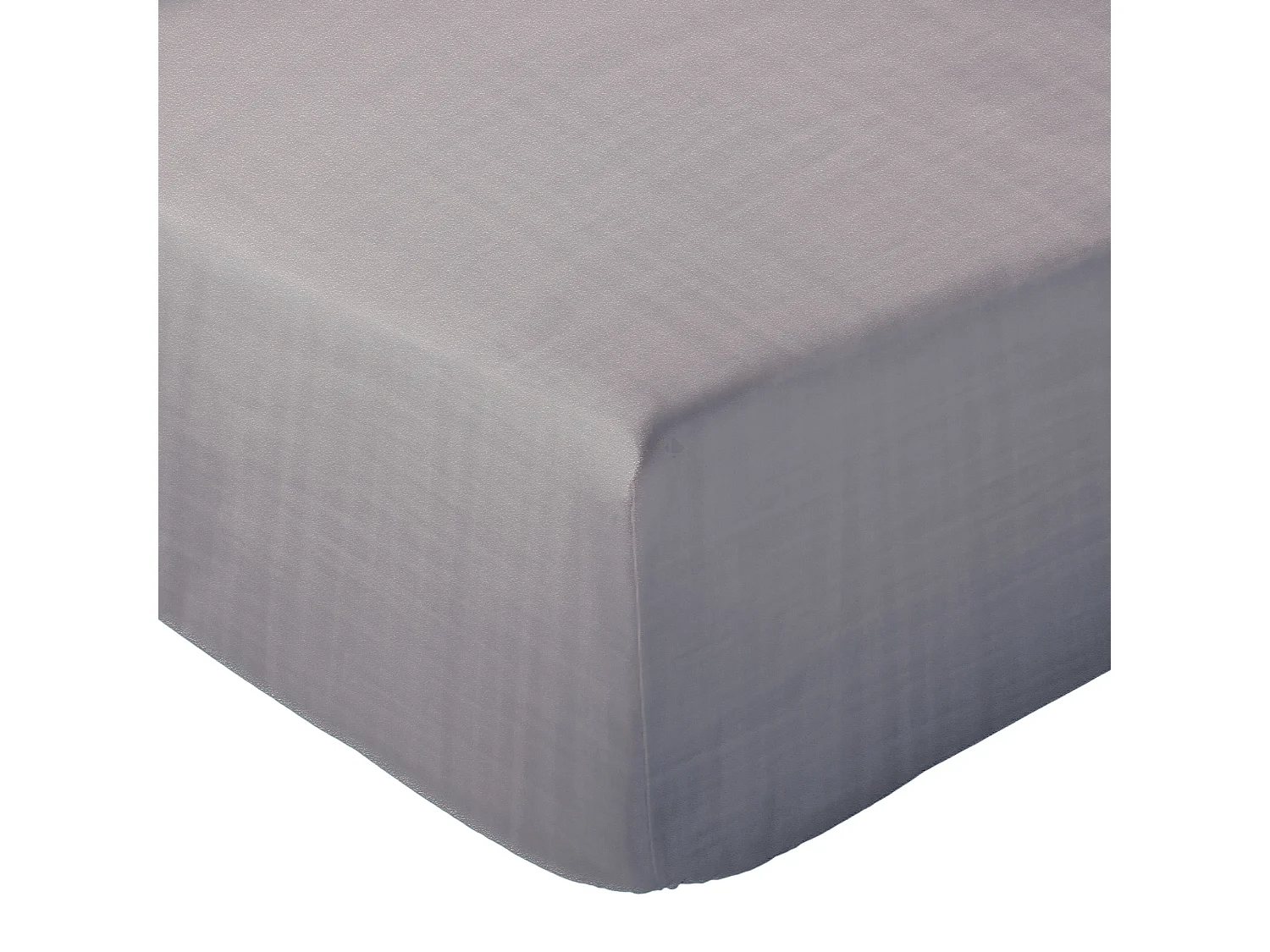 Drap housse MILOS mousseline de coton 180x200 cm bonnet 30 cm uni gris cendre