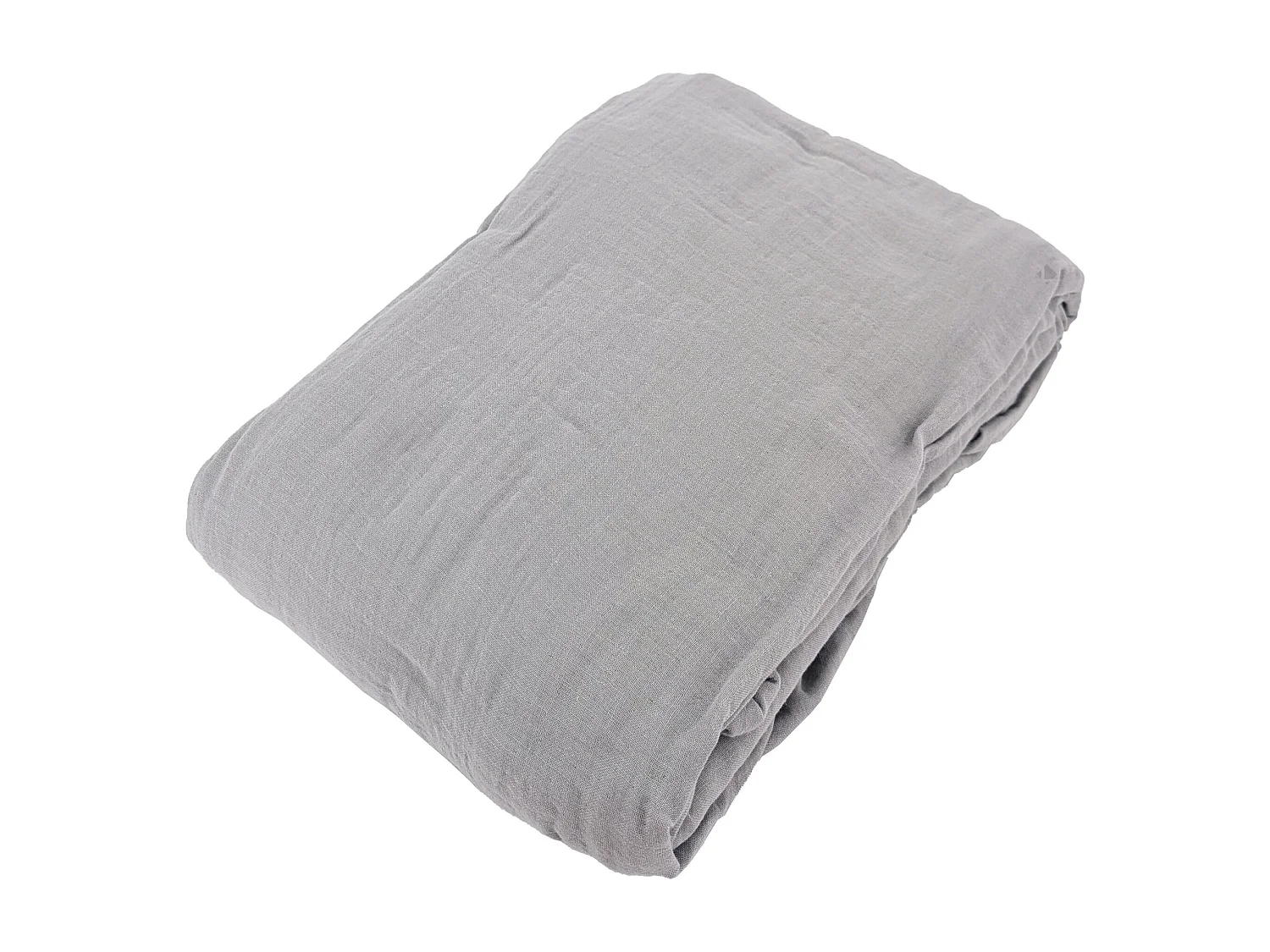 Drap housse MILOS mousseline de coton 180x200 cm bonnet 30 cm uni gris cendre