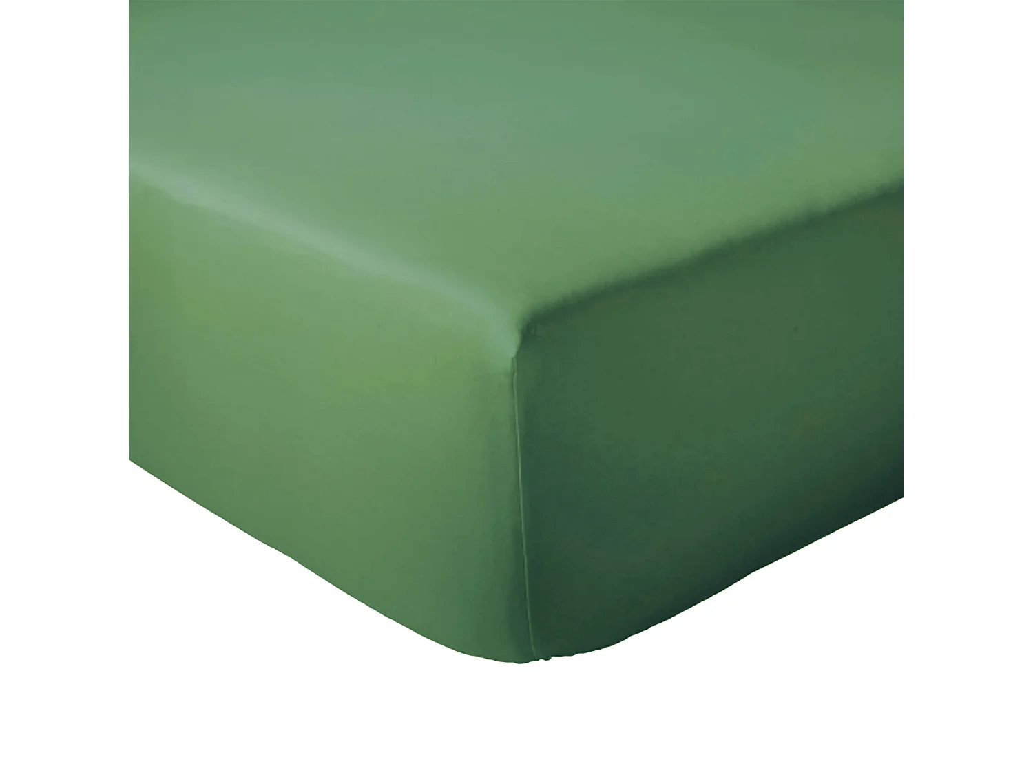 Drap housse 140x190 cm bonnet 30 coton ÉVASION Vert fougère