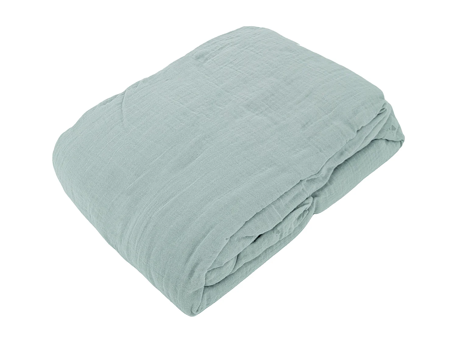 Drap housse MILOS mousseline de coton 140x200 cm bonnet 30 cm uni vert lichen