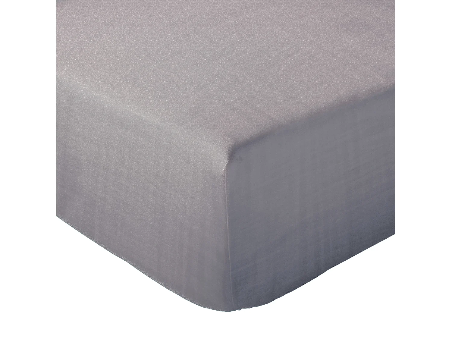 Drap housse MILOS mousseline de coton 140x200 cm bonnet 30 cm uni gris cendre
