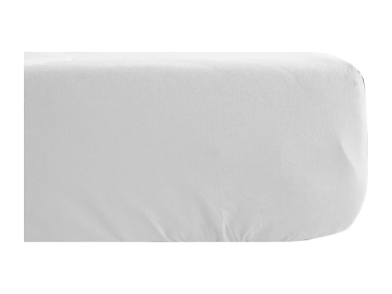 Drap housse 140x190 cm mousseline de coton OPERA blanc neige