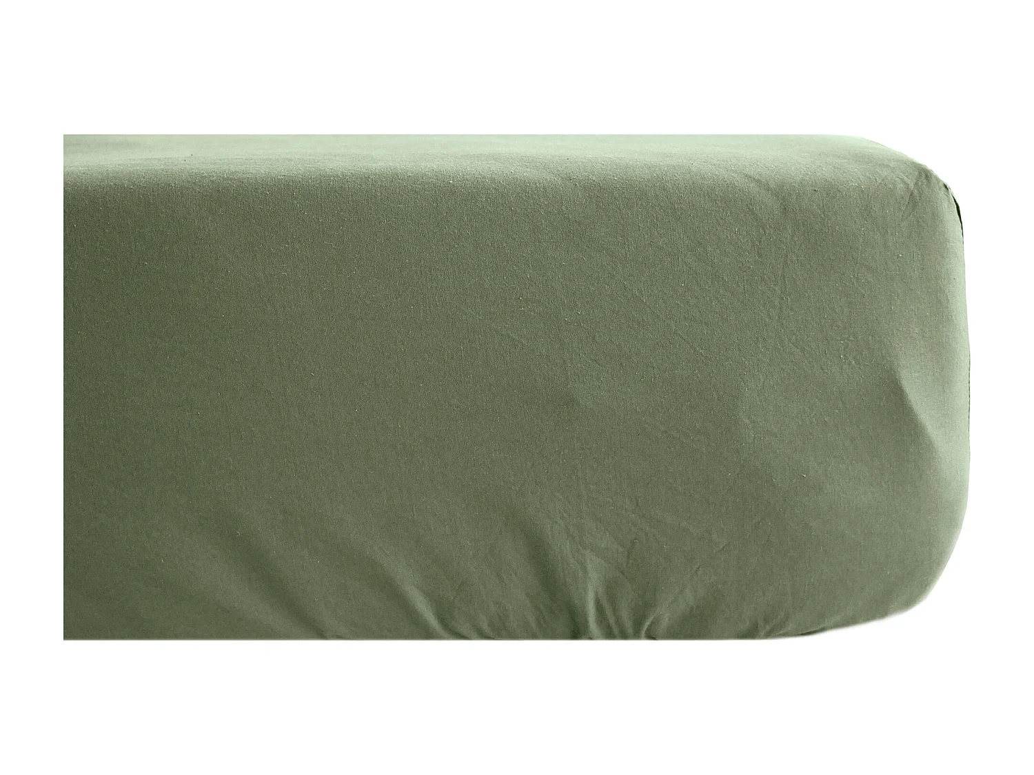 Drap housse 160x200 cm mousseline de coton OPERA vert mousse