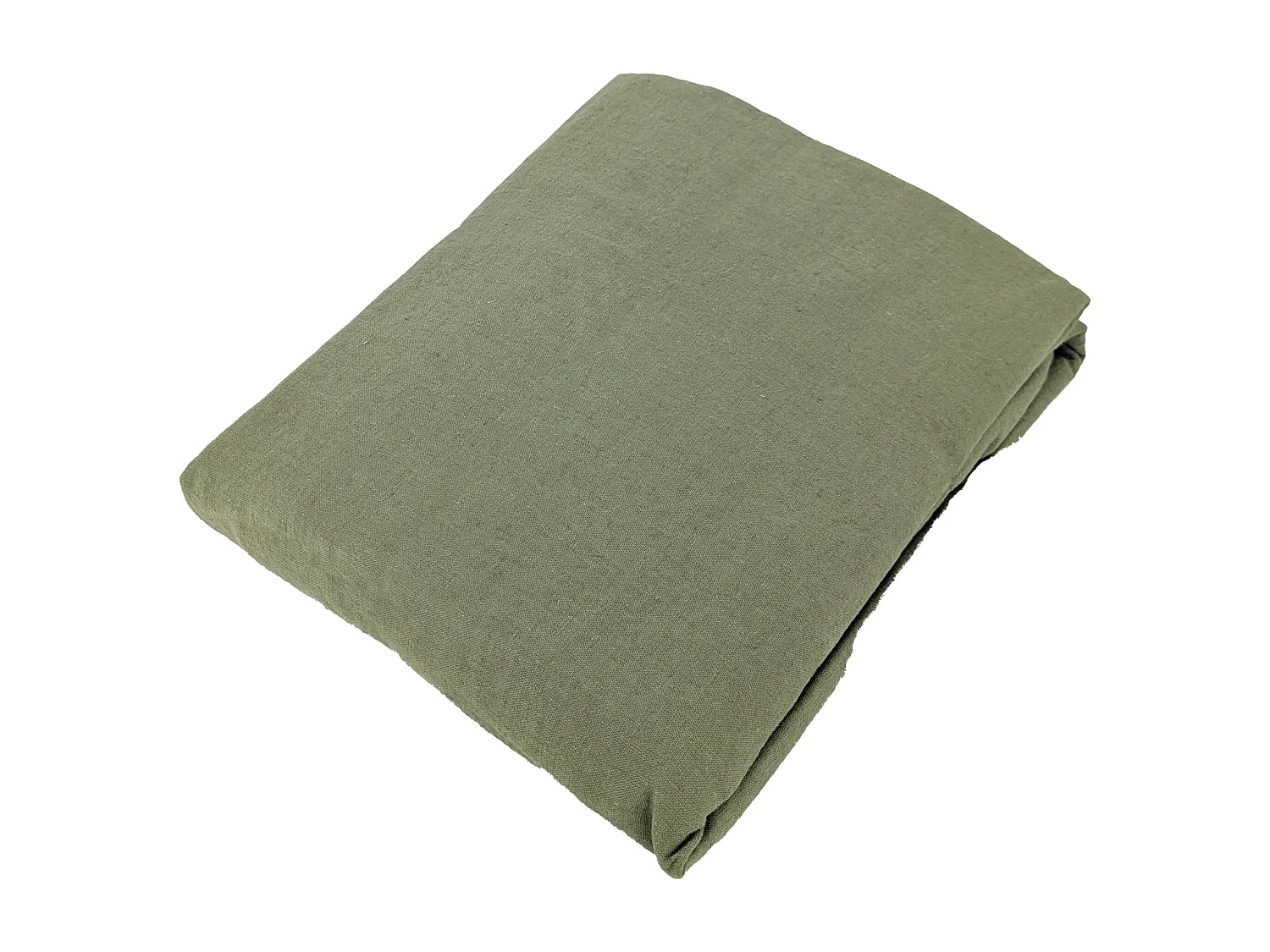 Drap housse 160x200 cm mousseline de coton OPERA vert mousse