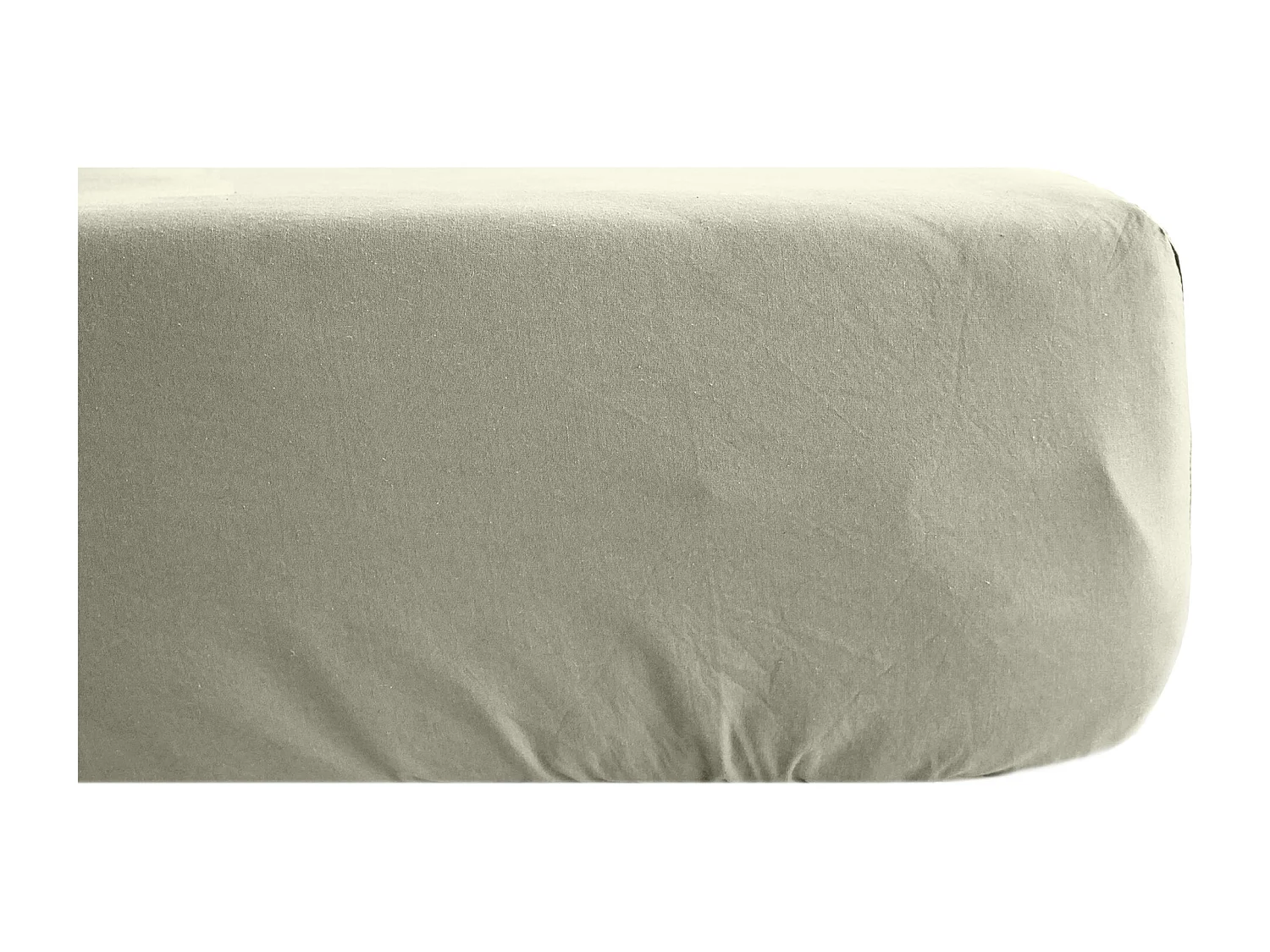 Drap housse 140x190 cm mousseline de coton OPERA vert laurier