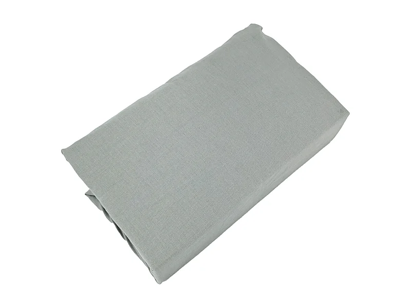 Drap housse PALACE pur coton lavé 180x200 cm bonnet 35 cm uni vert lichen