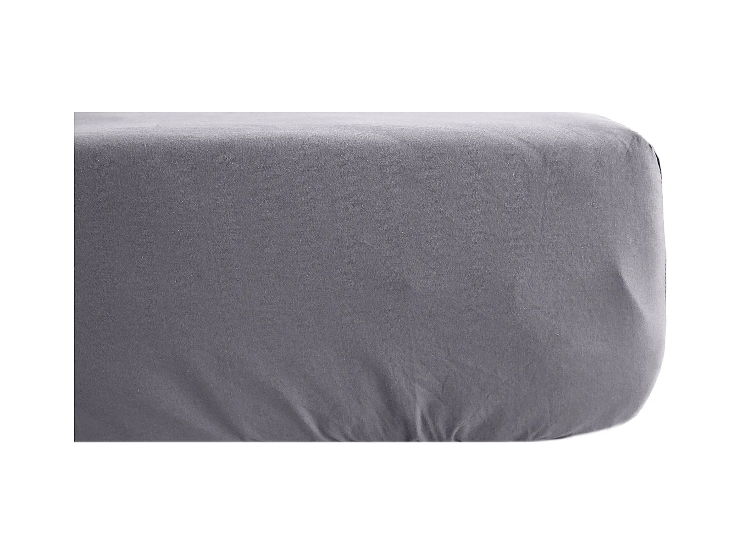 Drap housse lin et coton 160x200 cm mousseline de coton OPERA gris brume