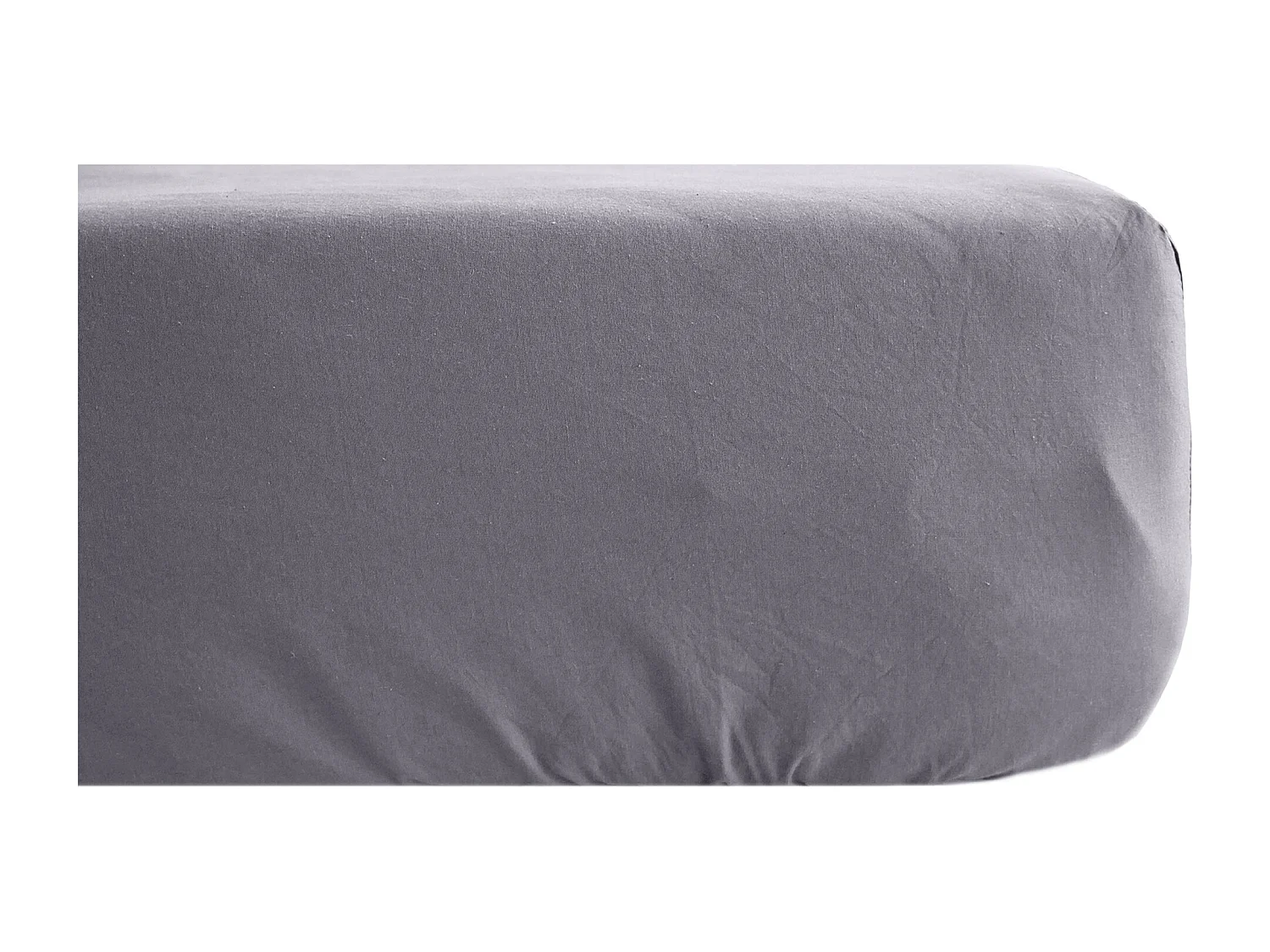 Drap housse lin et coton 160x200 cm mousseline de coton OPERA gris brume