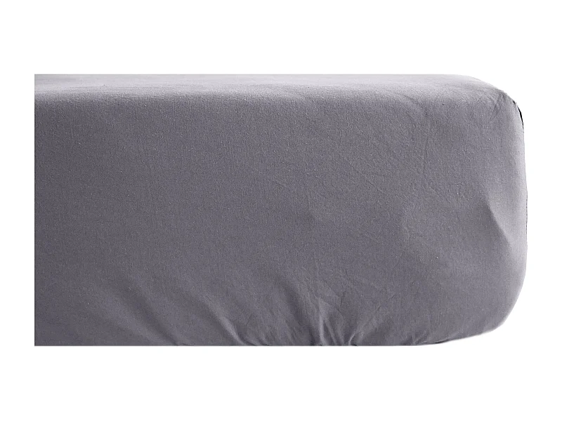 Drap housse 140x190 cm mousseline de coton collection OPERA gris brume