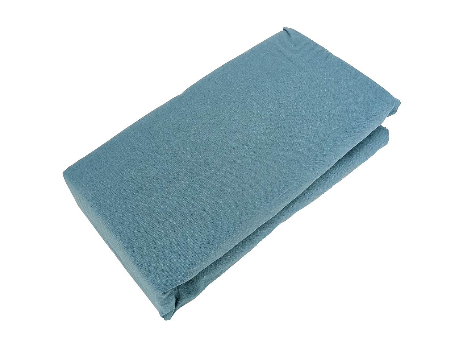 Drap housse PALACE pur coton lavé 160x200 cm bonnet 35 cm uni bleu topaze