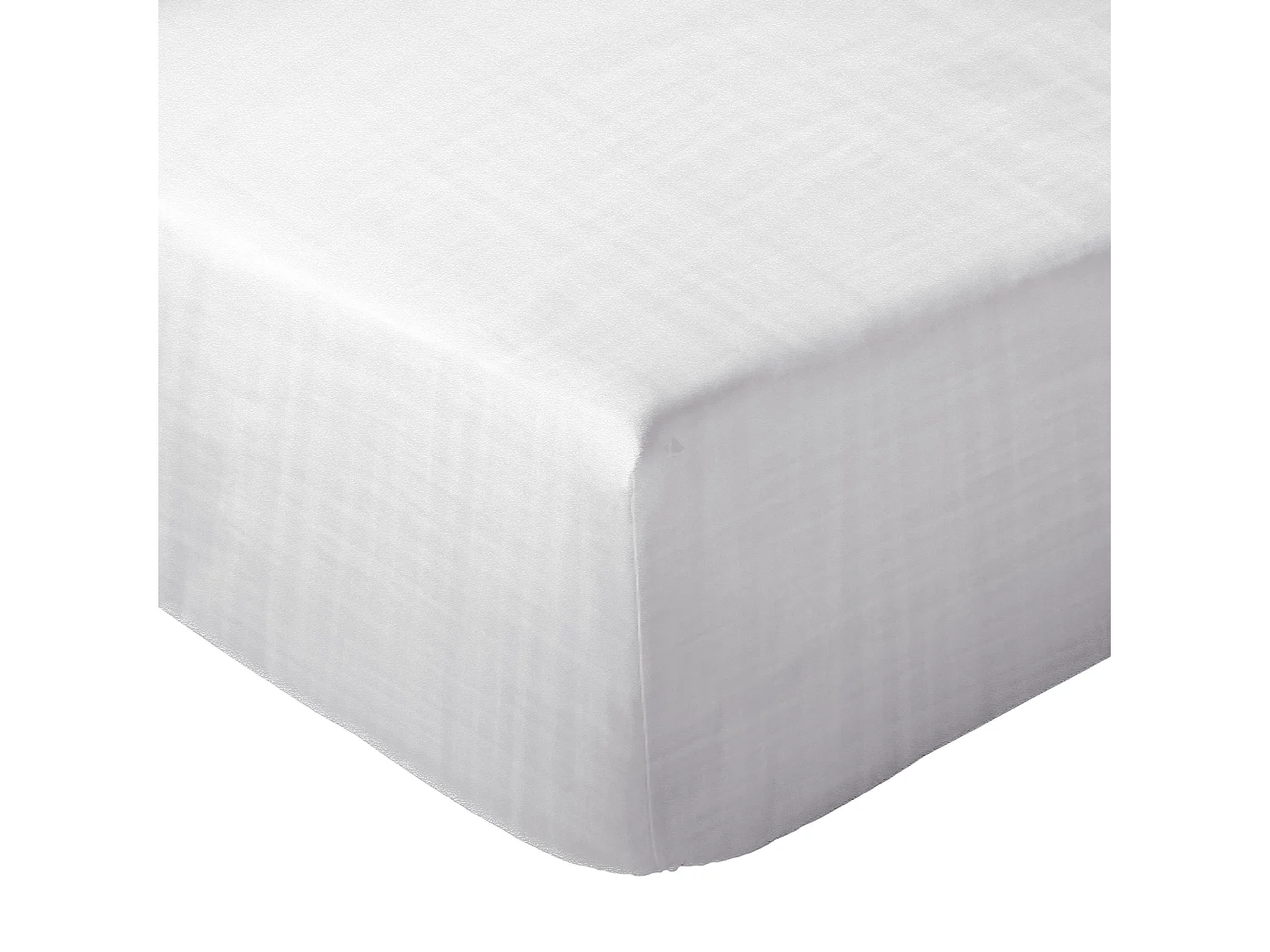 Drap housse MILOS mousseline de coton 140x200 cm bonnet 30 cm uni blanc neige