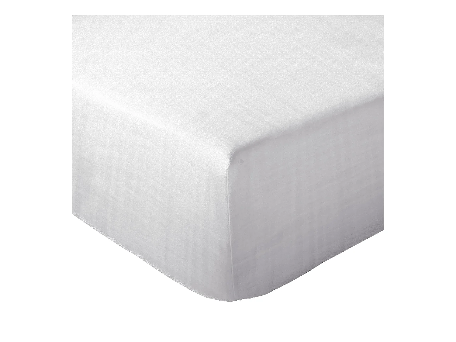 Drap housse 140x200x30 cm mousseline de coton MILOS blanc neige