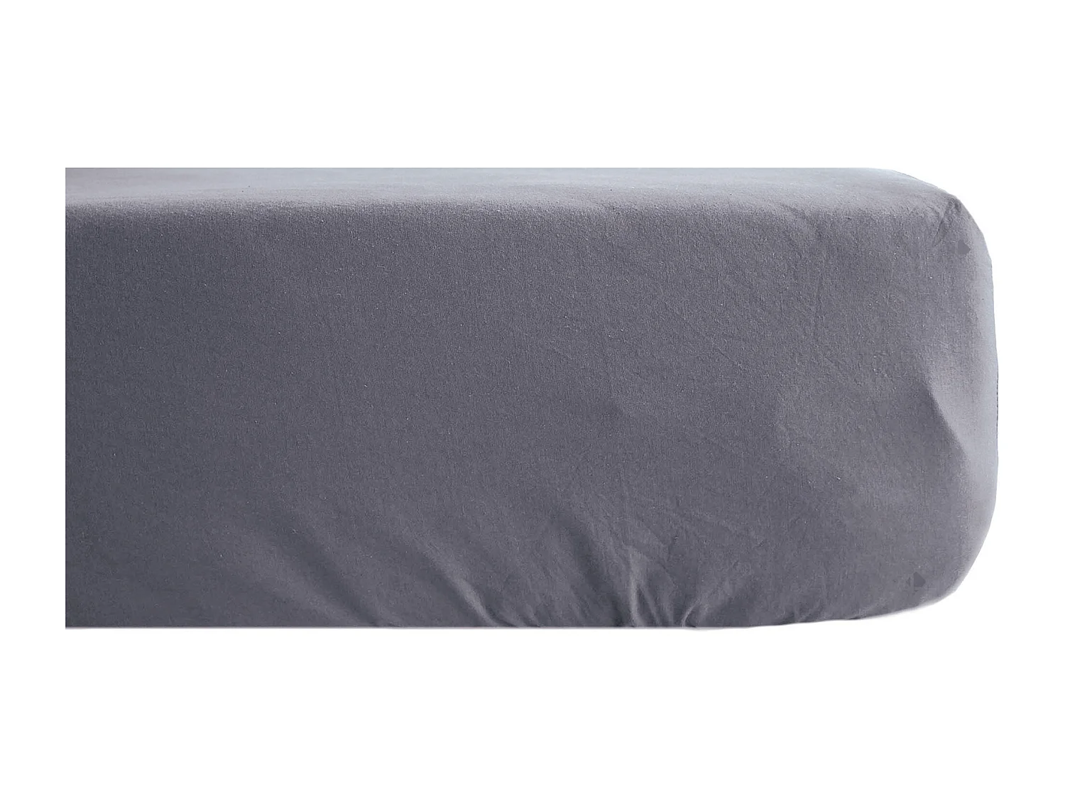 Drap housse PALACE pur coton lavé 200x200 cm bonnet 35 cm uni gris brume