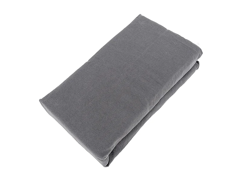 Drap housse PALACE pur coton lavé 200x200 cm bonnet 35 cm uni gris brume