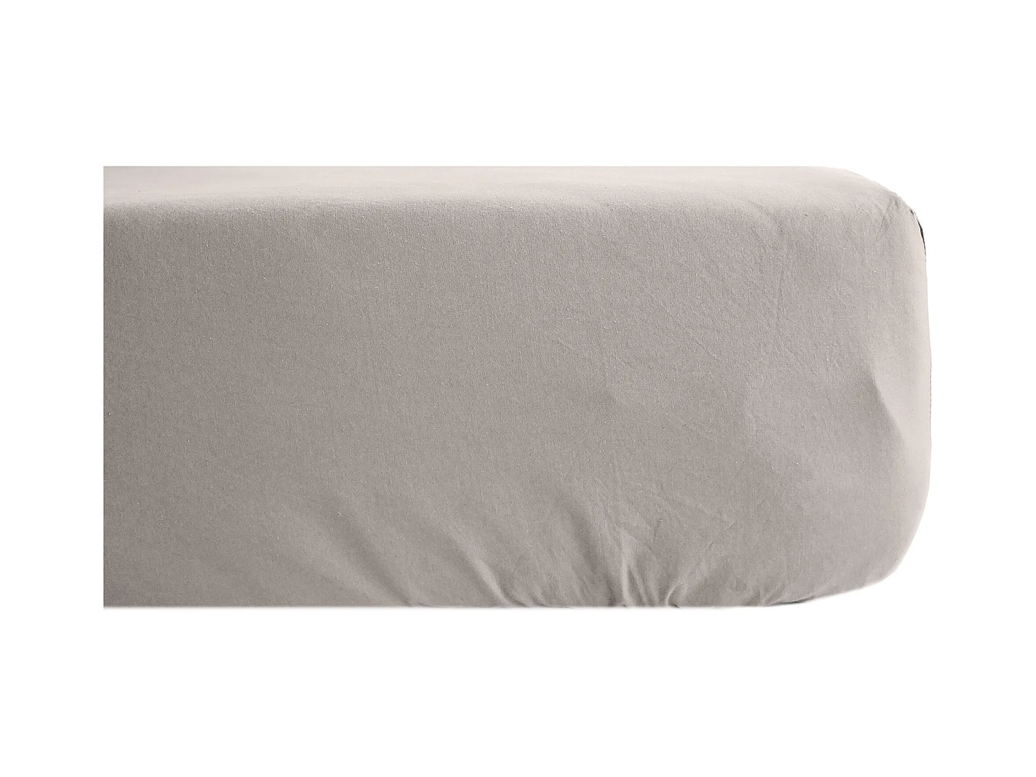 Drap housse uni 160x200 cm percale MANOIR gris Cendre bonnet 40