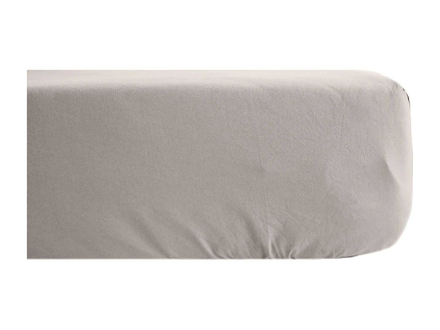 Drap housse uni 160x200 cm bonnet 40 cm percale de coton MANOIR gris Cendre