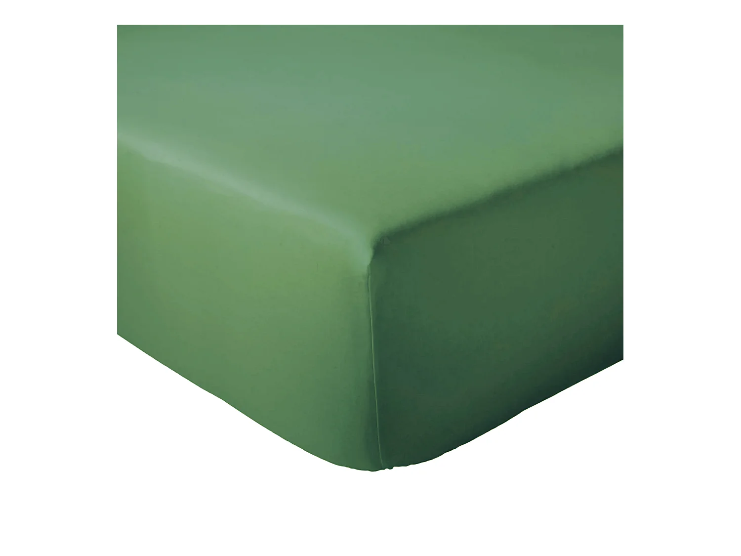 Drap housse 180x200 cm bonnet 30 coton ÉVASION Vert fougère