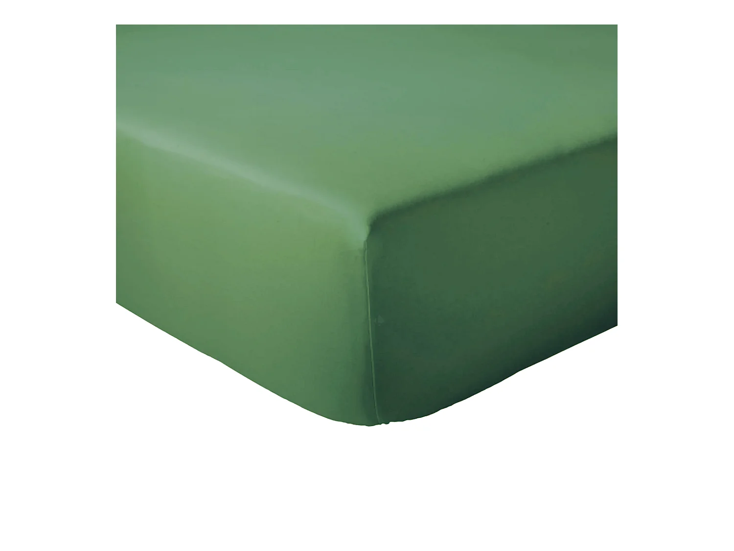 Drap housse 90x190 cm bonnet 23 coton ÉVASION Vert fougère