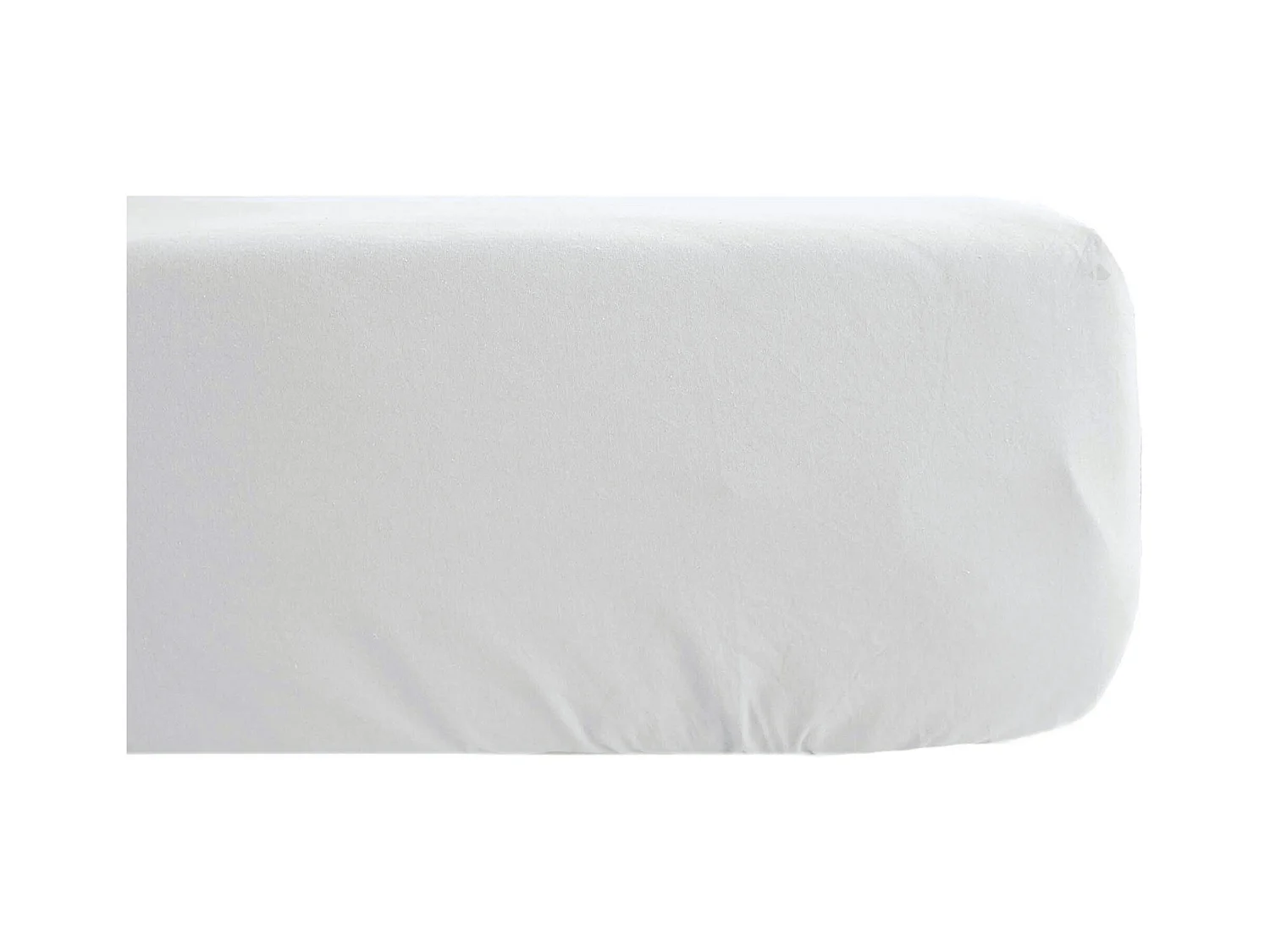 Drap housse 140x190 cm pur coton lavé PALACE blanc neige