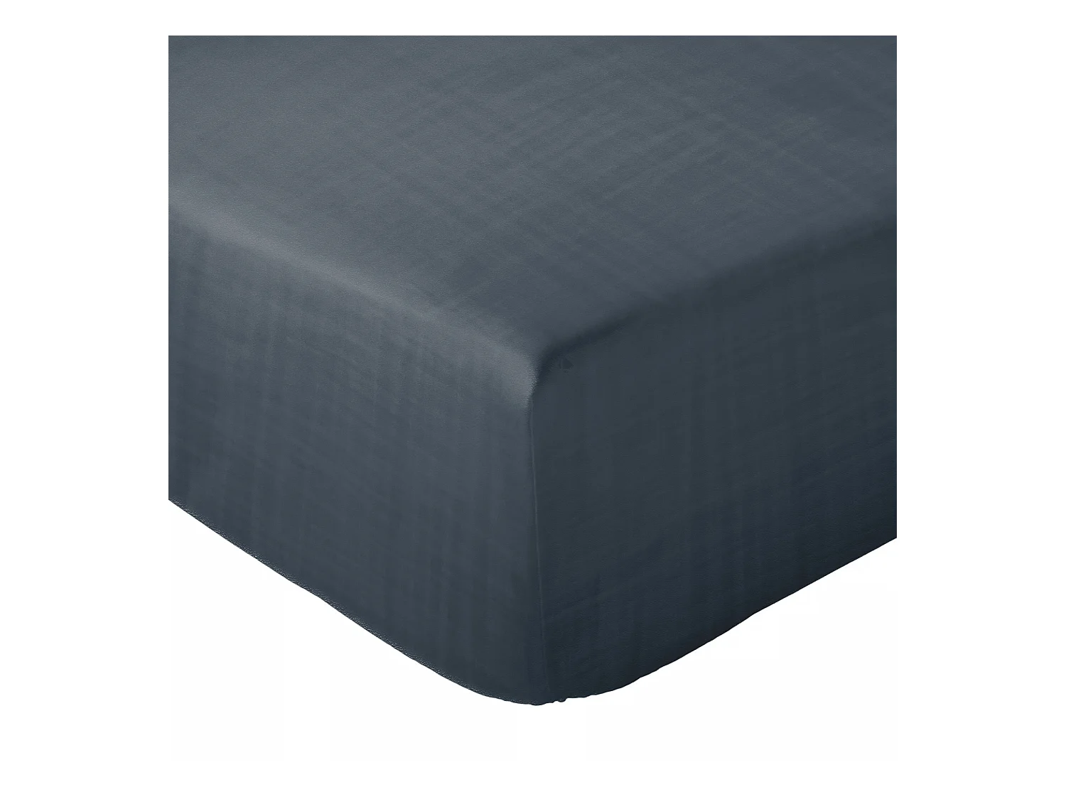 Drap housse 140x200x30 cm mousseline de coton MILOS noir granit