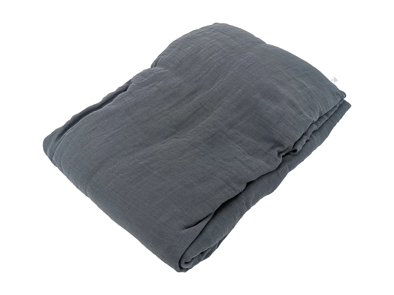 Drap housse MILOS mousseline de coton 140x200 cm bonnet 30 cm uni noir granit