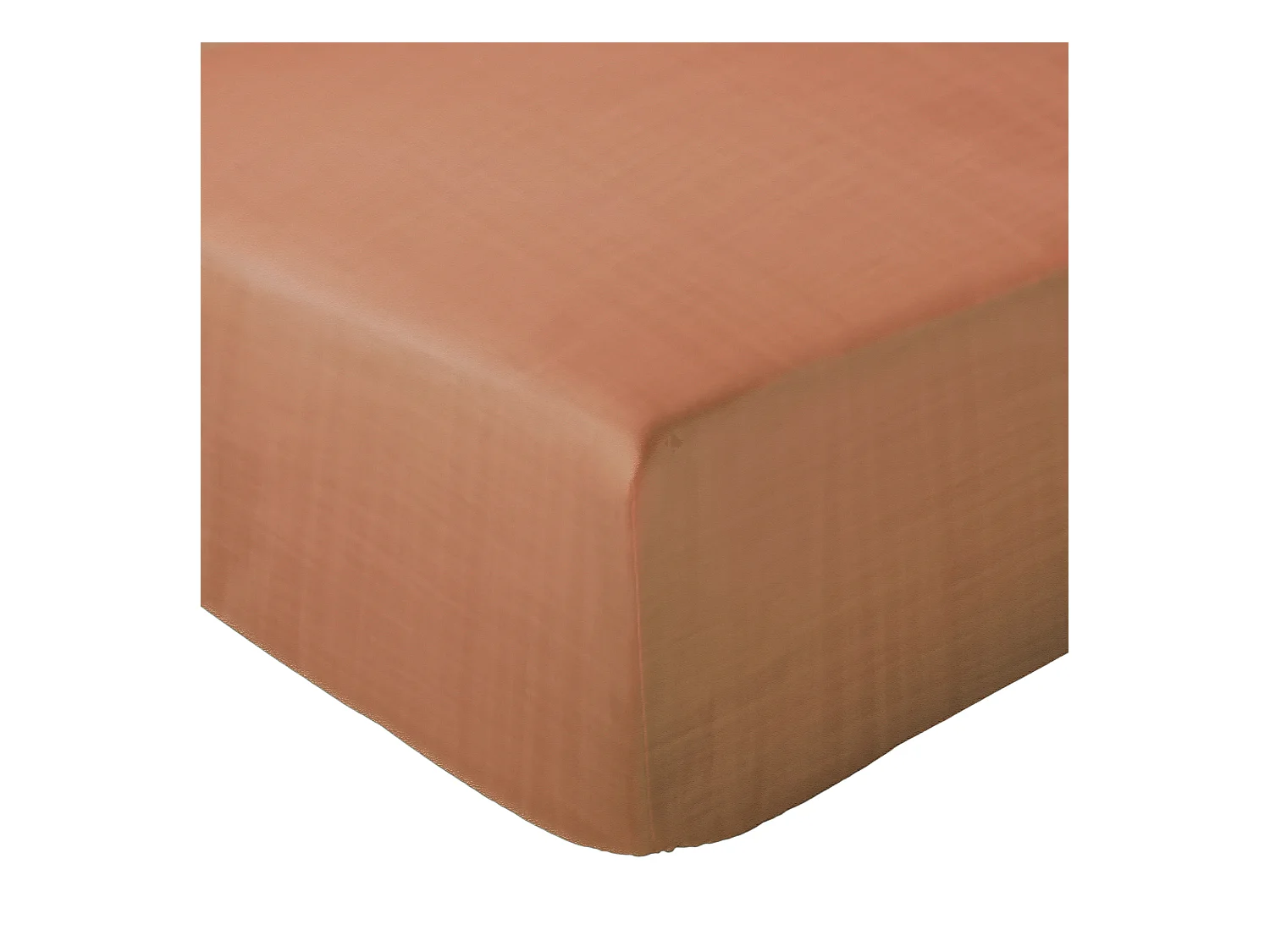 Drap housse 180x200x30 cm mousseline de coton MILOS marron cognac