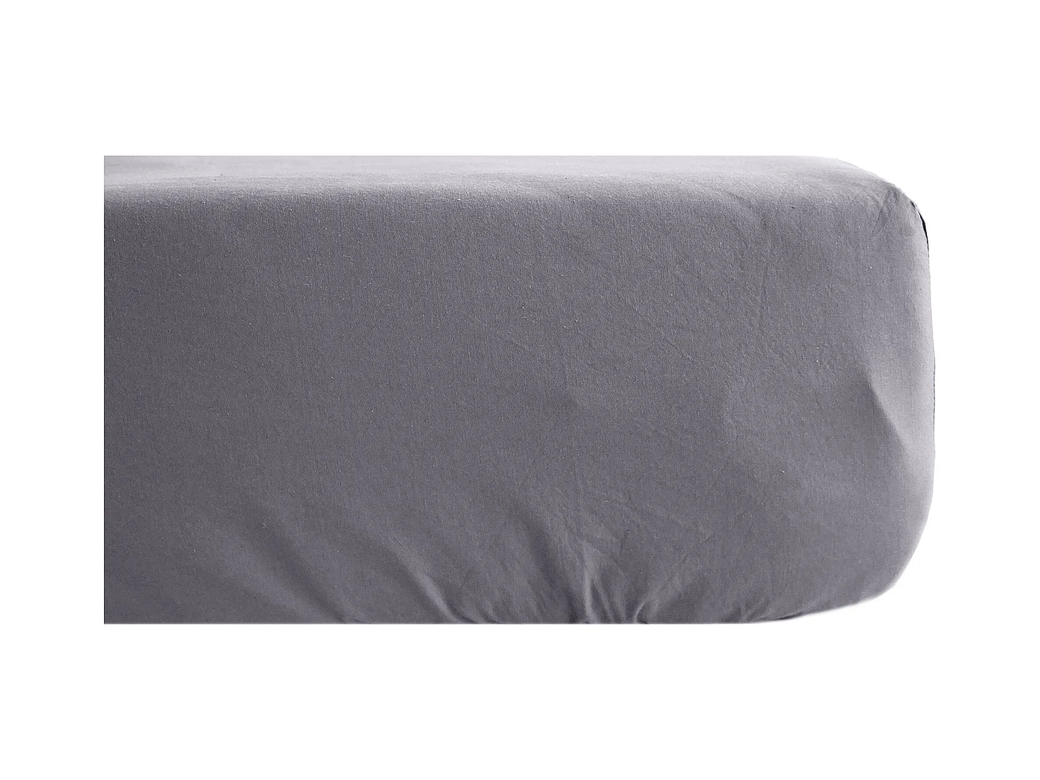 Drap housse lin et coton 180x200 cm mousseline de coton OPERA gris brume